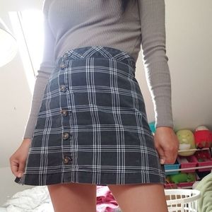 H&M Womens Size 4 Black/White Grid Skirt